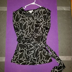 NY&C Black & White Silky Tank Top L